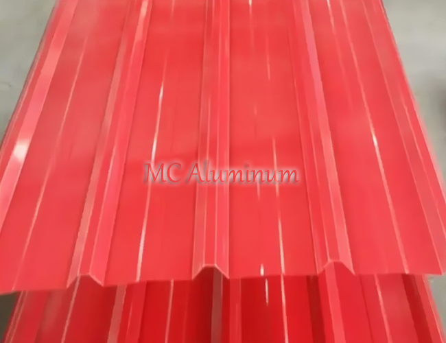Color-coated corrugated aluminum plate