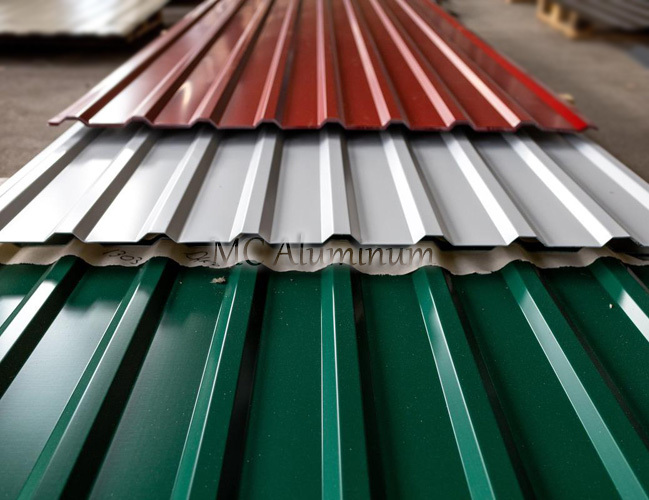 Pre-painted aluminum panels for roof construction